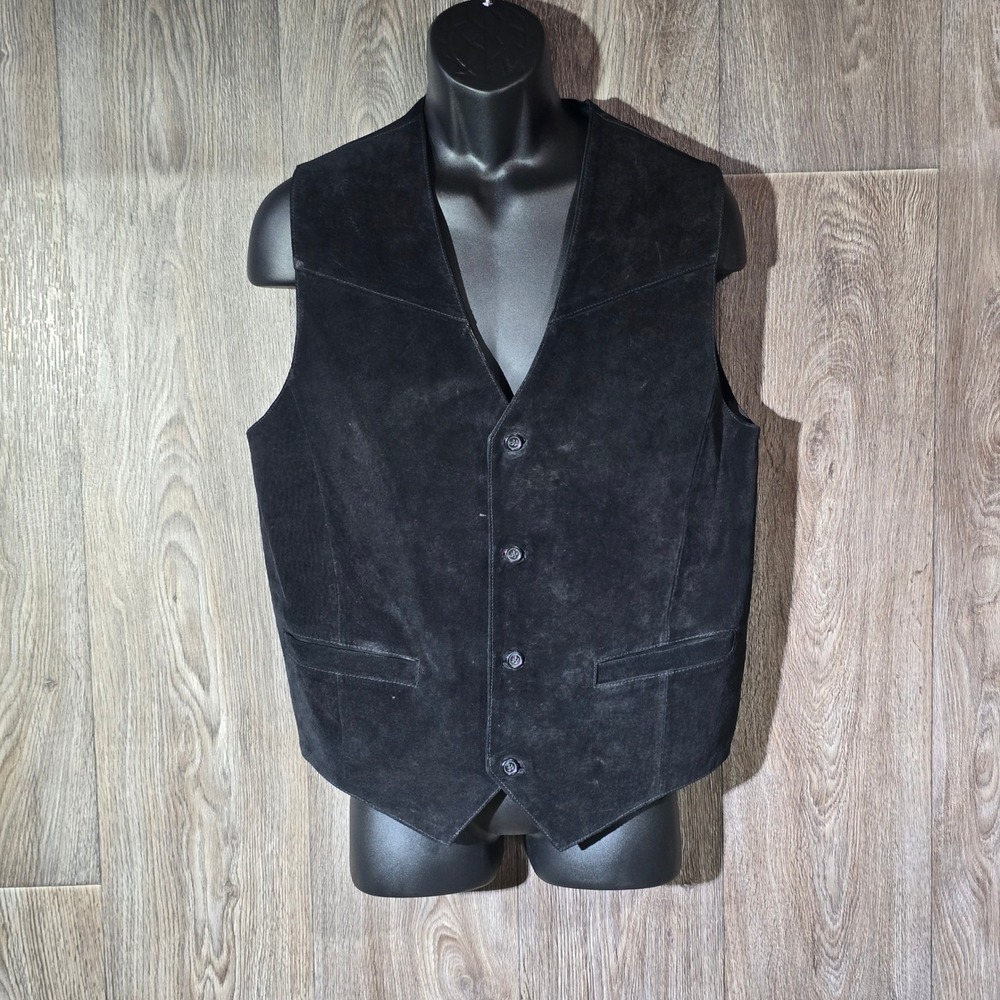 New Zealand Outback‎ Mens Suede Leather Vest Original Rugged NZO Black Medium